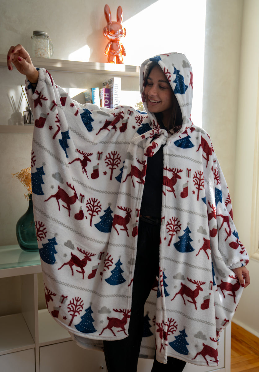 Snuggs The Cloak Blanket Christmas Off White Deer – Snuggs Egypt