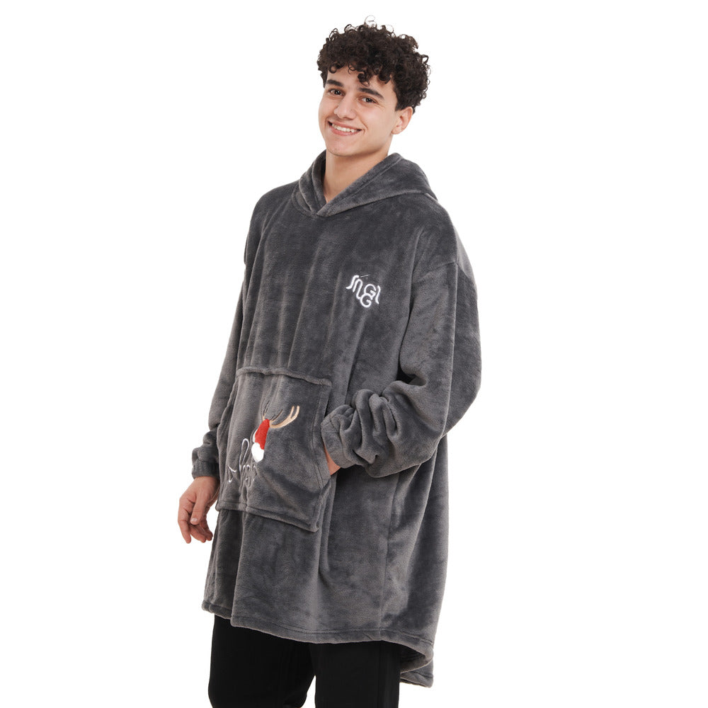 Snuggs Blanket Hoodie "Dark Grey Christmas Ho Ho Ho Pocket" Snuggs Egypt