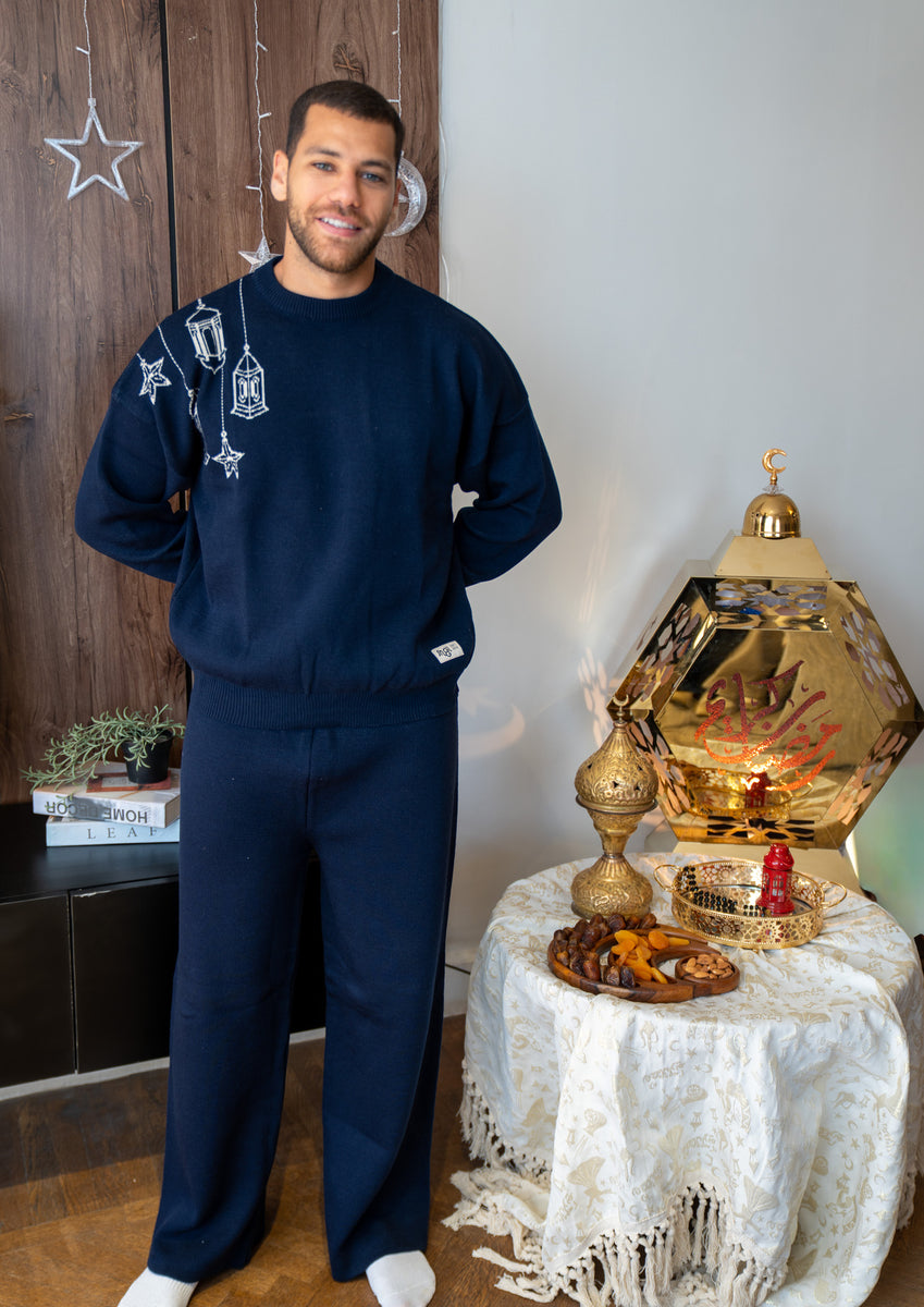 Snuggs Unisex winter Knit pajama Dark Blue رمضان – Snuggs Egypt