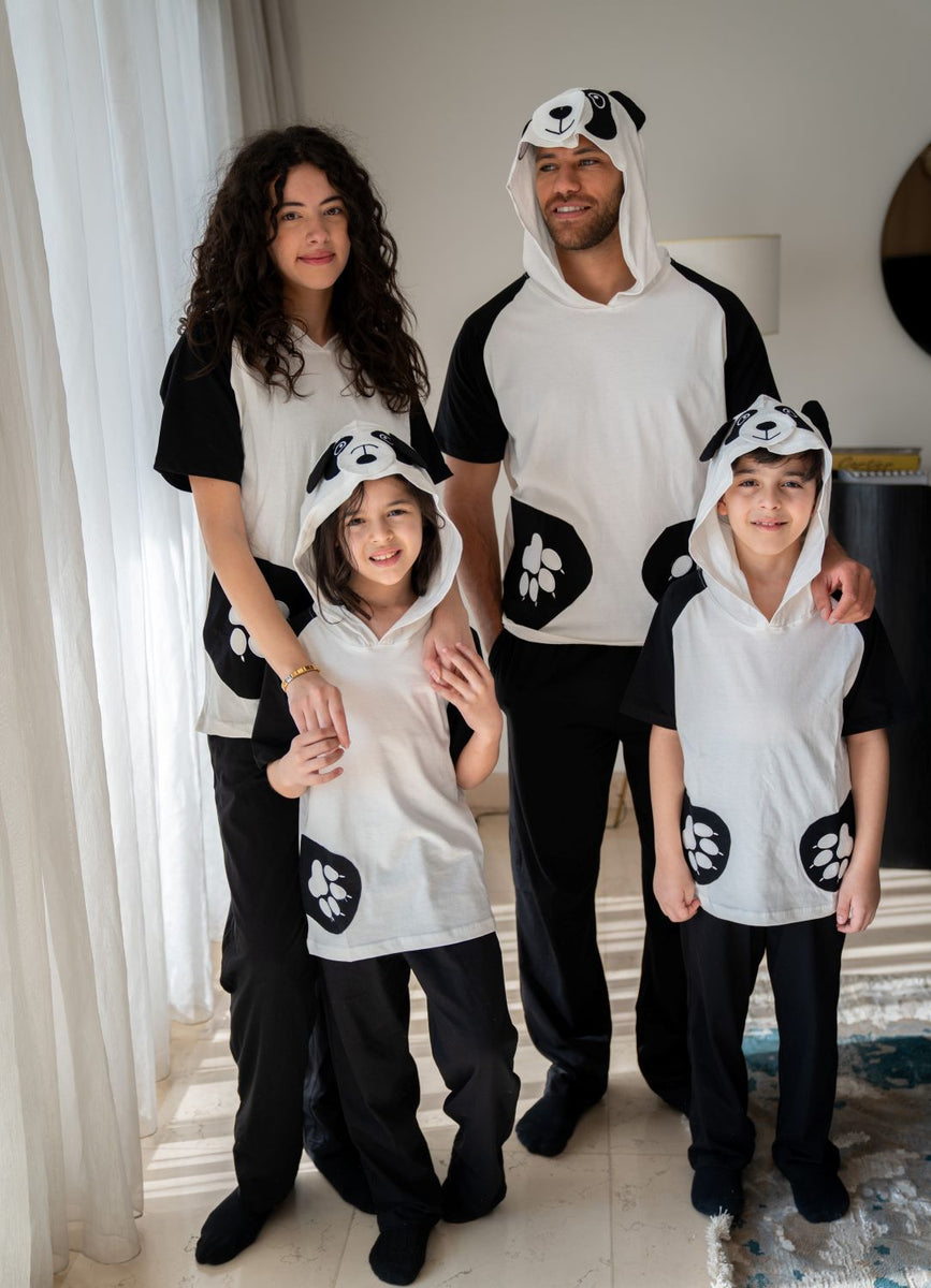 Snuggs unisex summer pajama set White T-shirt + Black Pants – Snuggs Egypt