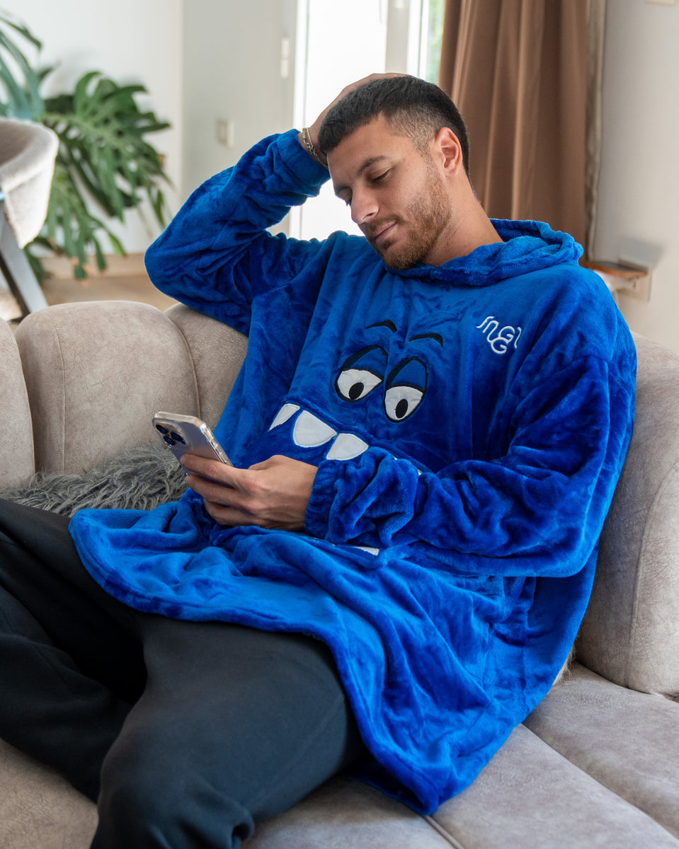 Snuggs Blanket Hoodie Royal Blue Monster – Snuggs Egypt