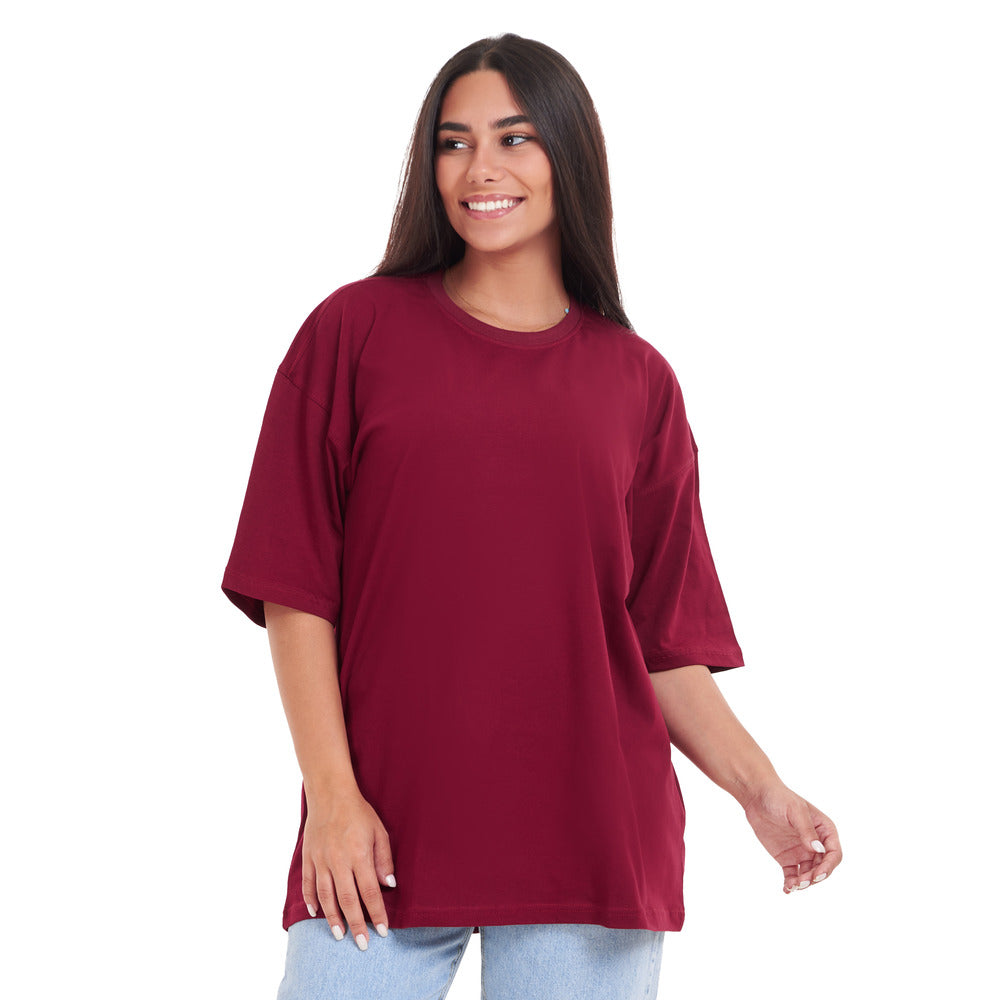 Oversized T-shirt Dark Red – Snuggs Egypt